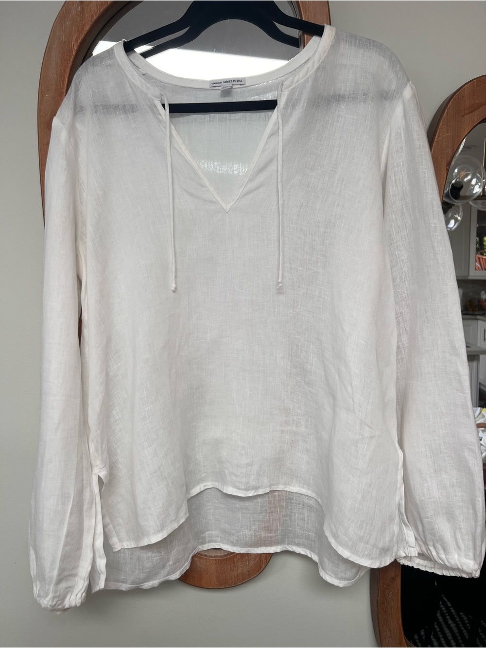 James Perse White Linen longsleeve